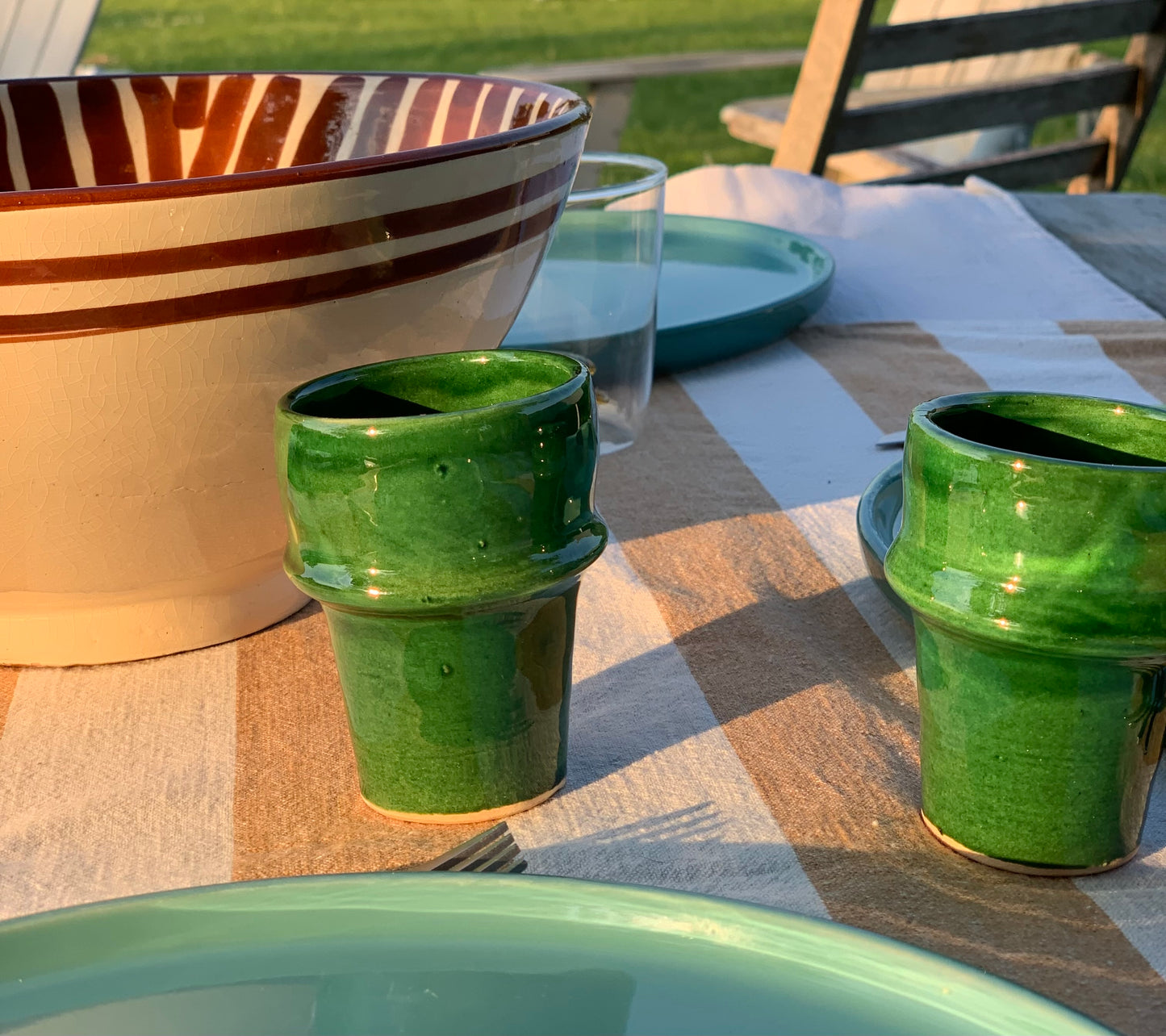 Handgemaakte groene espresso tas-BUDOU